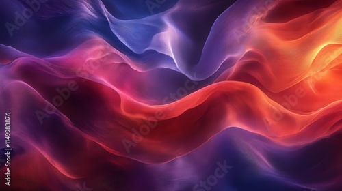 Visualize a photo where dynamic gradient textures create a beautiful interplay of light and color, blending hues of red, purple, and blue