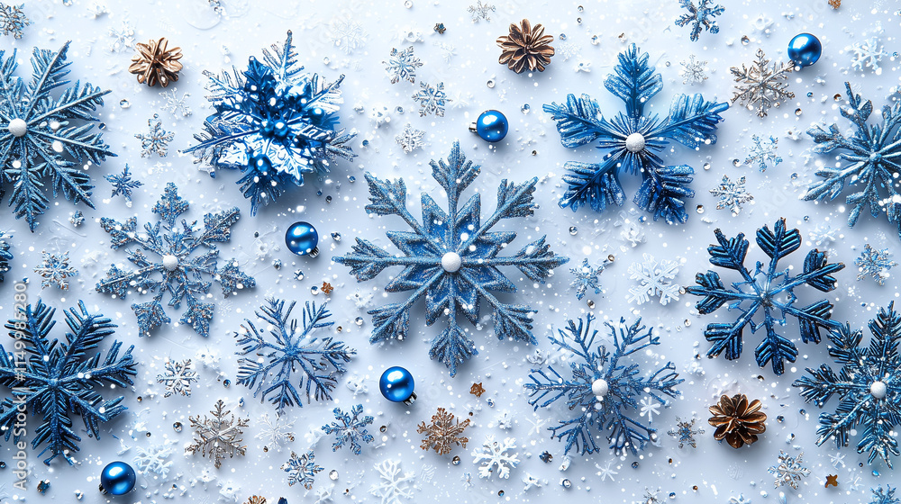 blue snowflakes of varying sizes falling gracefully against a transparent background blue snowflakes of varying sizes falling gracefully against a transparent background
