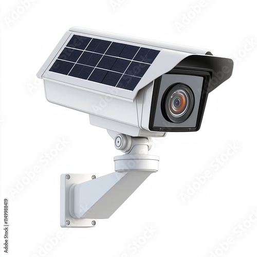 Solar-Powered Security Camera with Motion Alerts , isolated on a white background , High quality , No blur photo