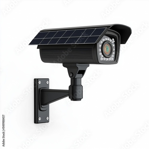 Solar-Powered Security Camera with Motion Alerts , isolated on a white background , High quality , No blur photo