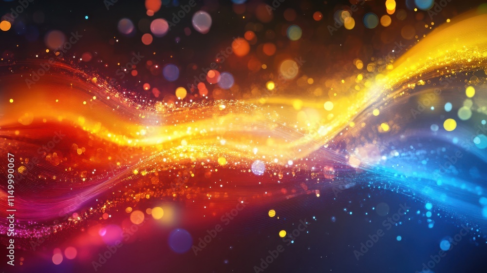 Fototapeta premium Colorful abstract technology wave graphic background