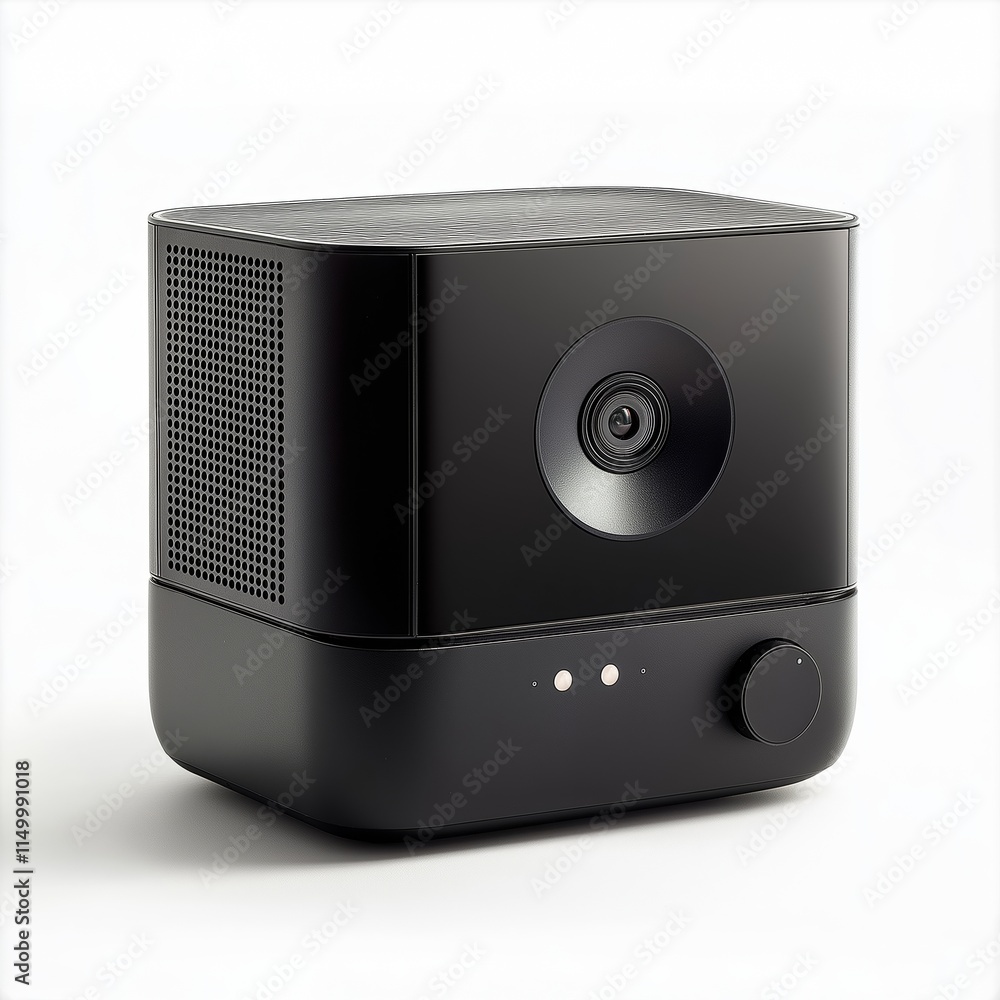 Obraz premium Voice-Activated Outdoor Projector with Adjustable Brightness , isolated on a white background , High quality , No blur