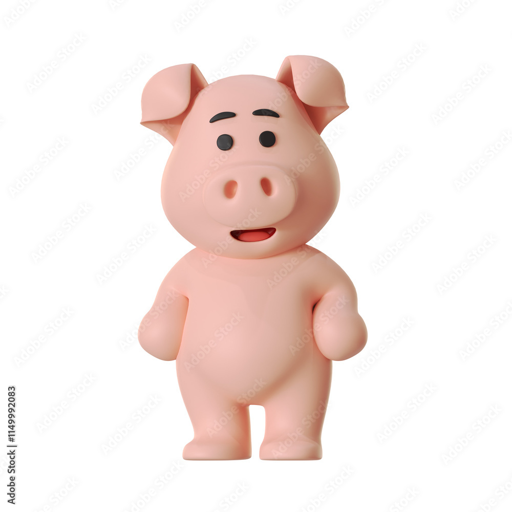 Cute Pig Mascot Standing Pose Cute Pig Mascot Standing Pose