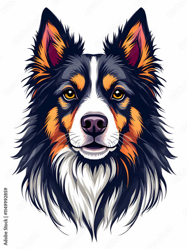 Fototapeta premium Realistic portrait of a dog detailed illustrated