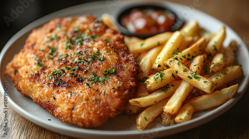 schnitzel with fries