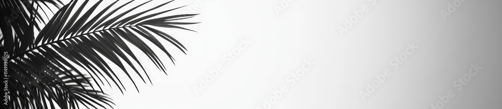 Monochrome palm leaf shadow on white background. (1) Monochrome palm leaf shadow on white background. (1)