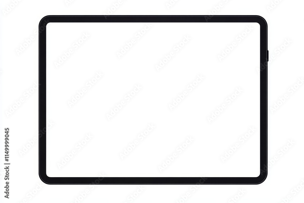Black tablet computer with blank white screen isolated on white background. Black tablet computer with blank white screen isolated on white background.