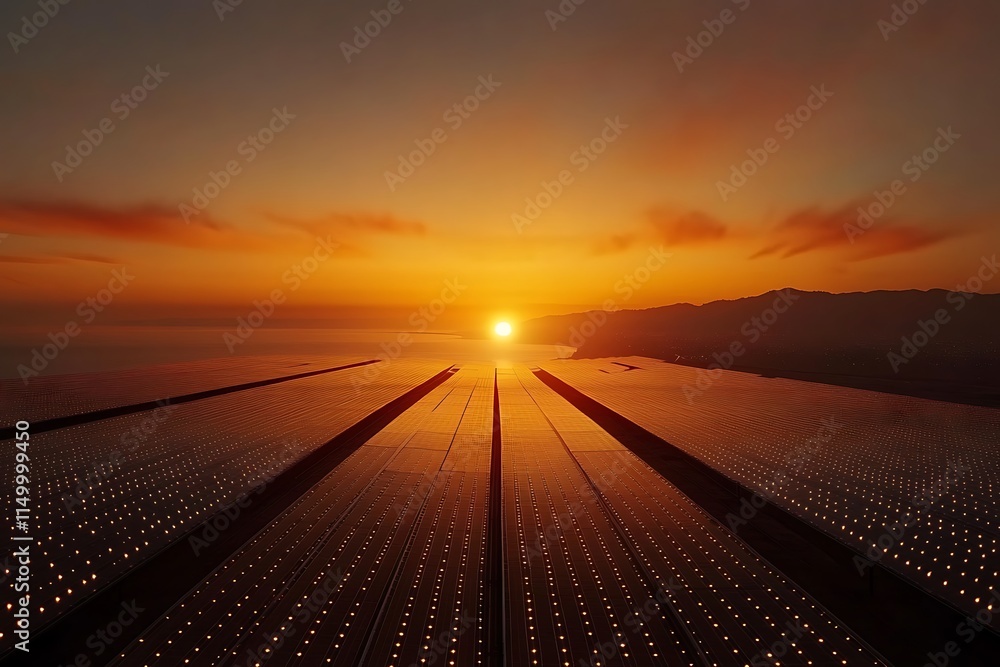 a beautiful modern solar panel and sunrise with nature a beautiful modern solar panel and sunrise with nature
