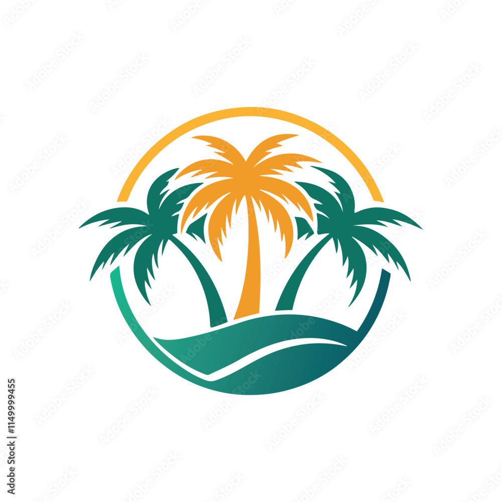 Obraz premium palm tree logo vector icon