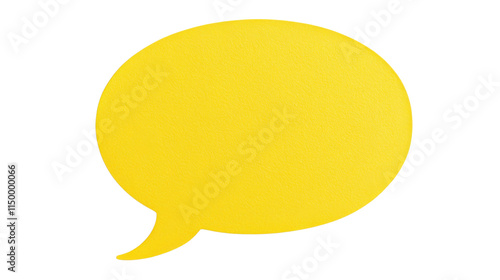 Yellow speech bubble, transparent background photo