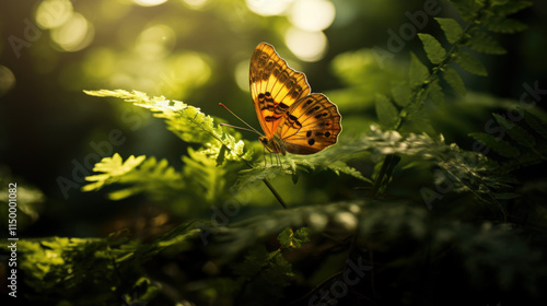 Orange butterfly with black spots. Monarch butterfly.