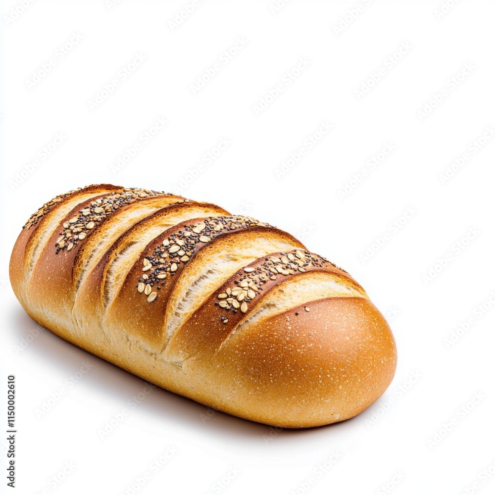 Multigrain bread freshly baked in a studio setting food photography minimalist style isolated background Multigrain bread freshly baked in a studio setting food photography minimalist style isolated background