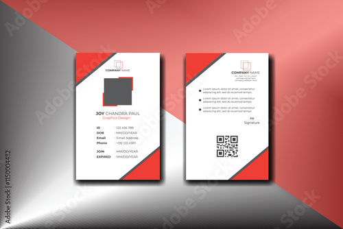 odern identity card template with flat user interface.
Vector id card template with clasp and lanyard. 
Modern colorful icon collection. Simple realistic design. Creative and minimalist identity card.