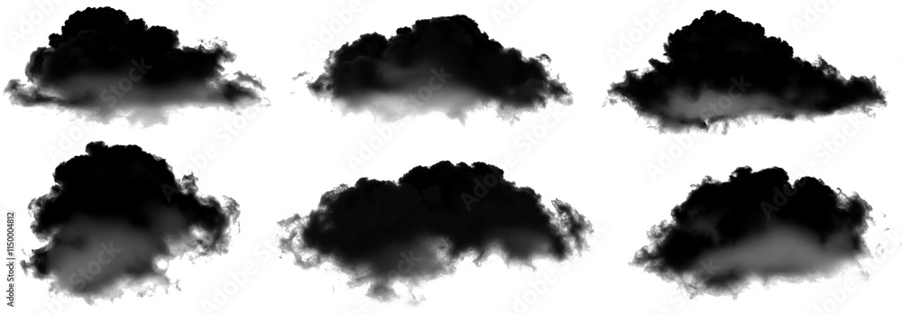 Obraz premium Black cloud png clipart cutout transparent isolated