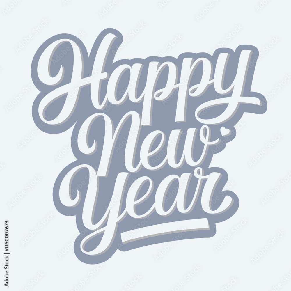 Naklejka premium Happy New year Text vector illustration