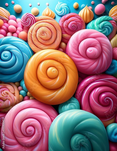 Generated image delicious background candy food illustration tasty sugary, colorful dessert