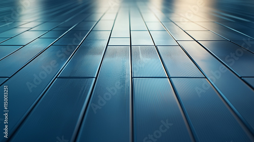 Wallpaper Mural A sleek, modern floor with a reflective surface and subtle textures, creating a visually striking pattern in soft lighting. Torontodigital.ca