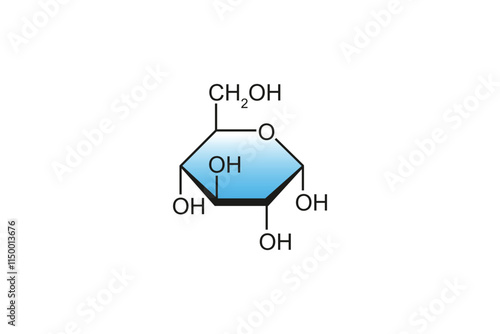 Glucose Sugar Molecule Science Design. Vector Illustration.
