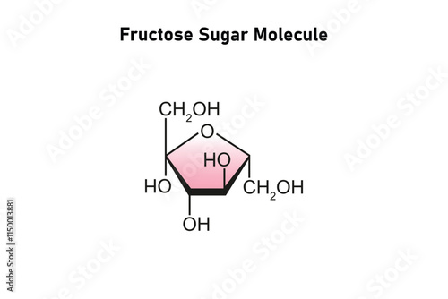 Fructose Sugar Molecule Science Design. Vector Illustration.