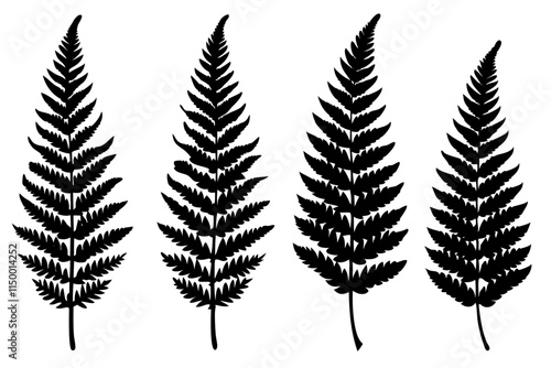 fern leaf black icon, fern leaf silhouette, vector stock illustration.