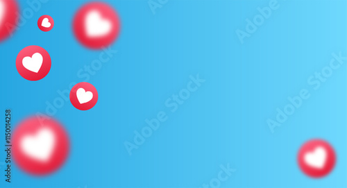 Like social media background. Community concept vector illustration. Heart for live stream video chat background.