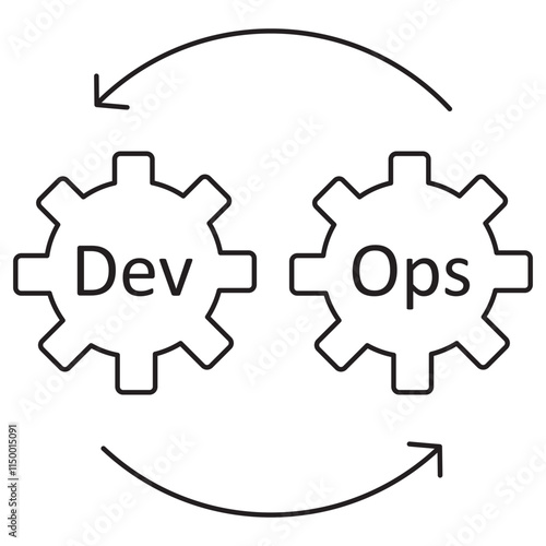 Devops icon, Accelerating Software Development with DevOps Practices, Transforming IT Operations Through DevOps Automation icons, vector