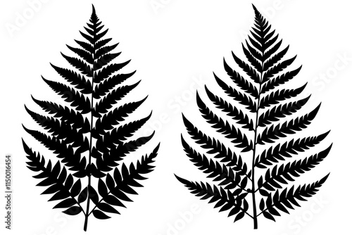 fern leaf black icon, fern leaf silhouette, vector stock illustration.