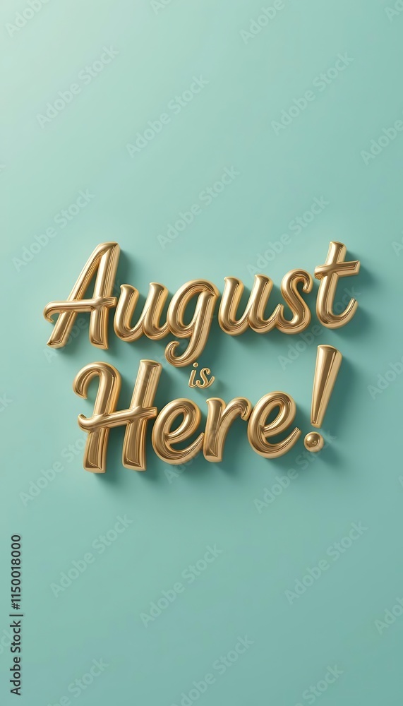 Obraz premium August is Here! - 3D Text with modern Design