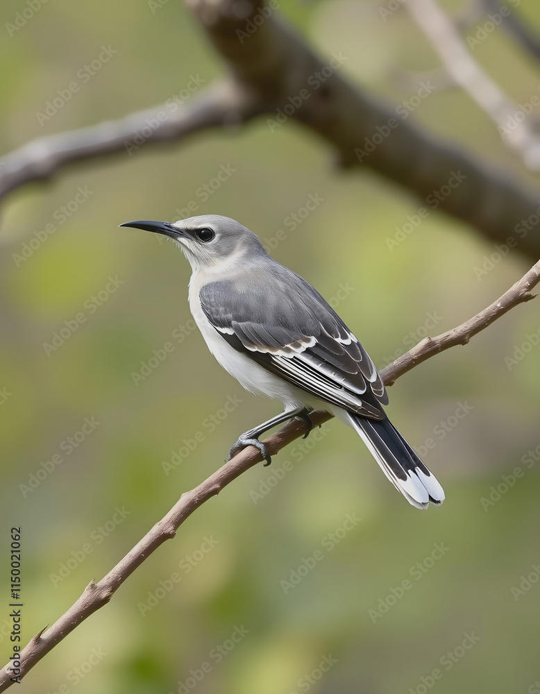 Obraz premium Hand drawn of curve-billed cuckoo, 8k, with white tones