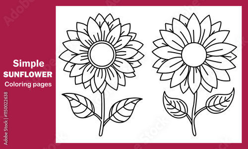 "Simple Sunflower Coloring Pages - Easy and Charming Designs for All Ages"