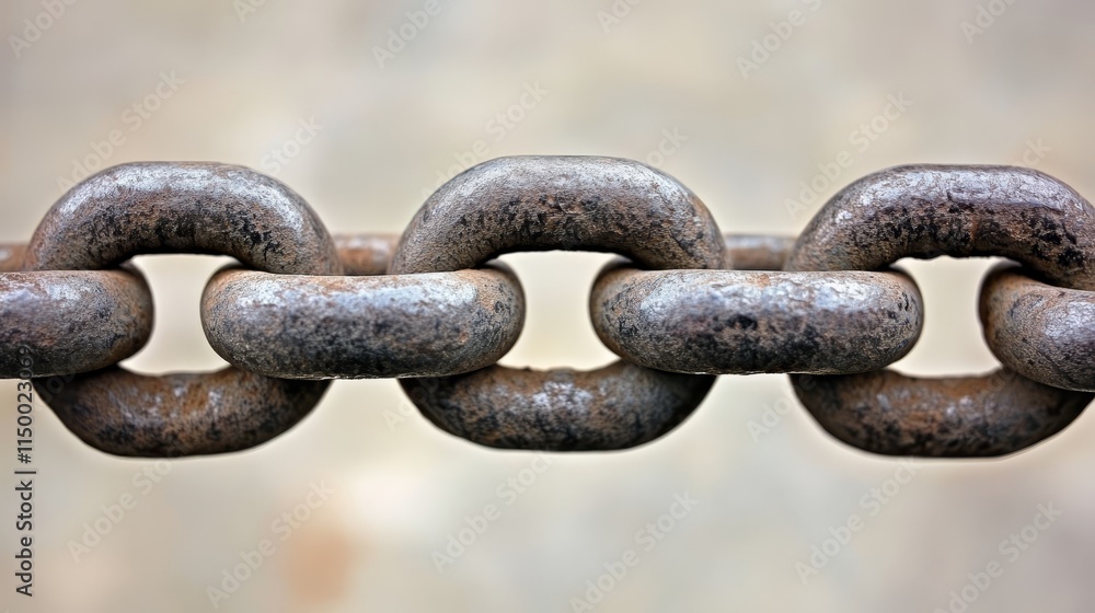 Rusty Metal Chain Links Close Up Rusty Metal Chain Links Close Up