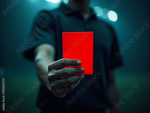Referee Showing Red Card:  A Dramatic Moment in Sports