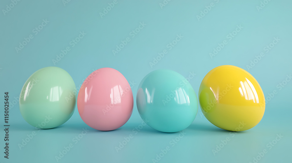 Variable Easter Egg Color Schemes on a Blue Background. Variable Easter Egg Color Schemes on a Blue Background.