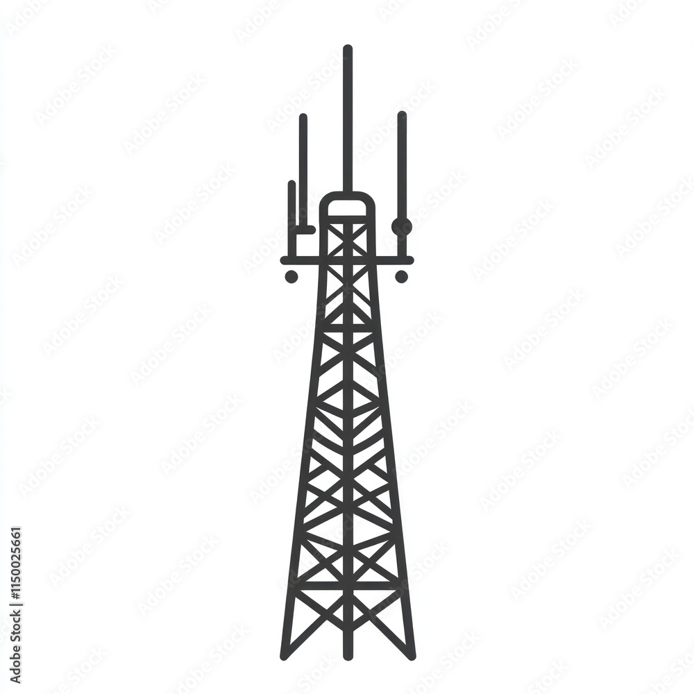 A tall communication tower with antennas A tall communication tower with antennas