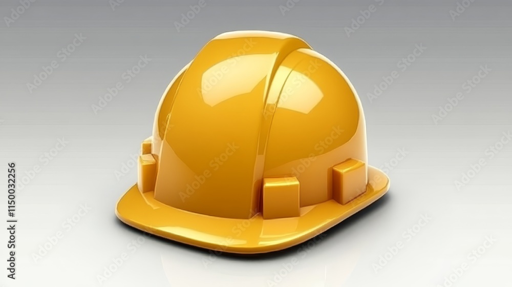 Fototapeta premium Yellow Hard Hat Safety Helmet Construction Icon