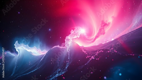 Neon Nebula Waves Wallpaper Background