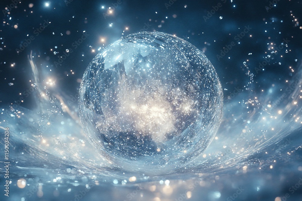 Obraz premium Crystal orb globe, celestial, ethereal