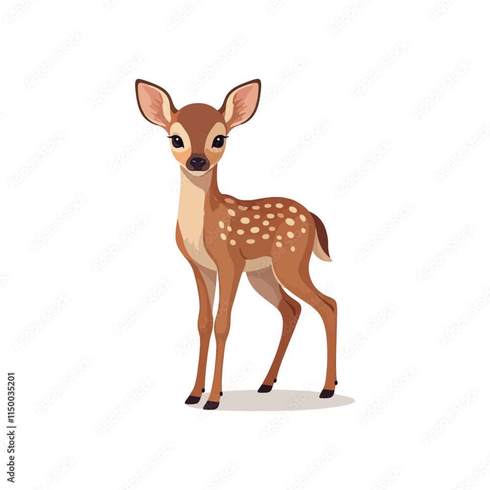 Fototapeta premium cute baby rein deer antlers animals icon vector art flat design illustrations