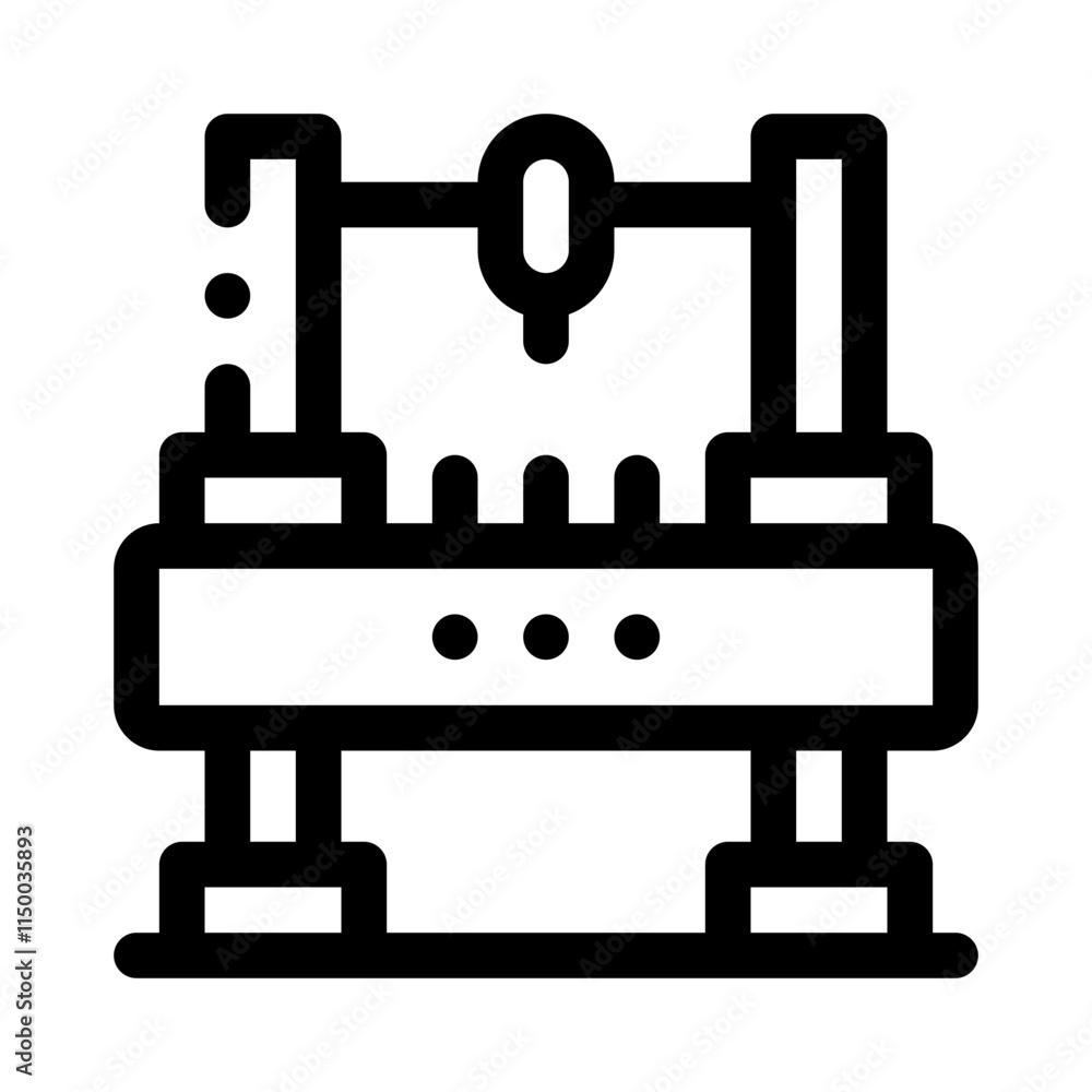 Obraz premium CNC machine line icon