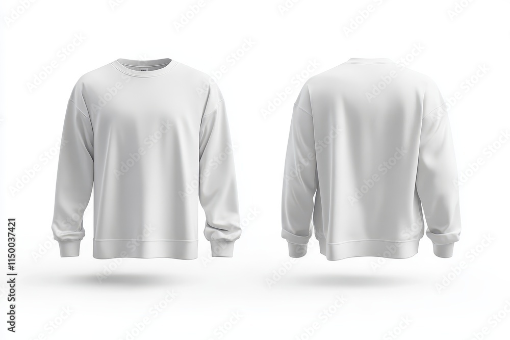 White crewneck sweatshirt mockup, front and back view. (10) White crewneck sweatshirt mockup, front and back view. (10)