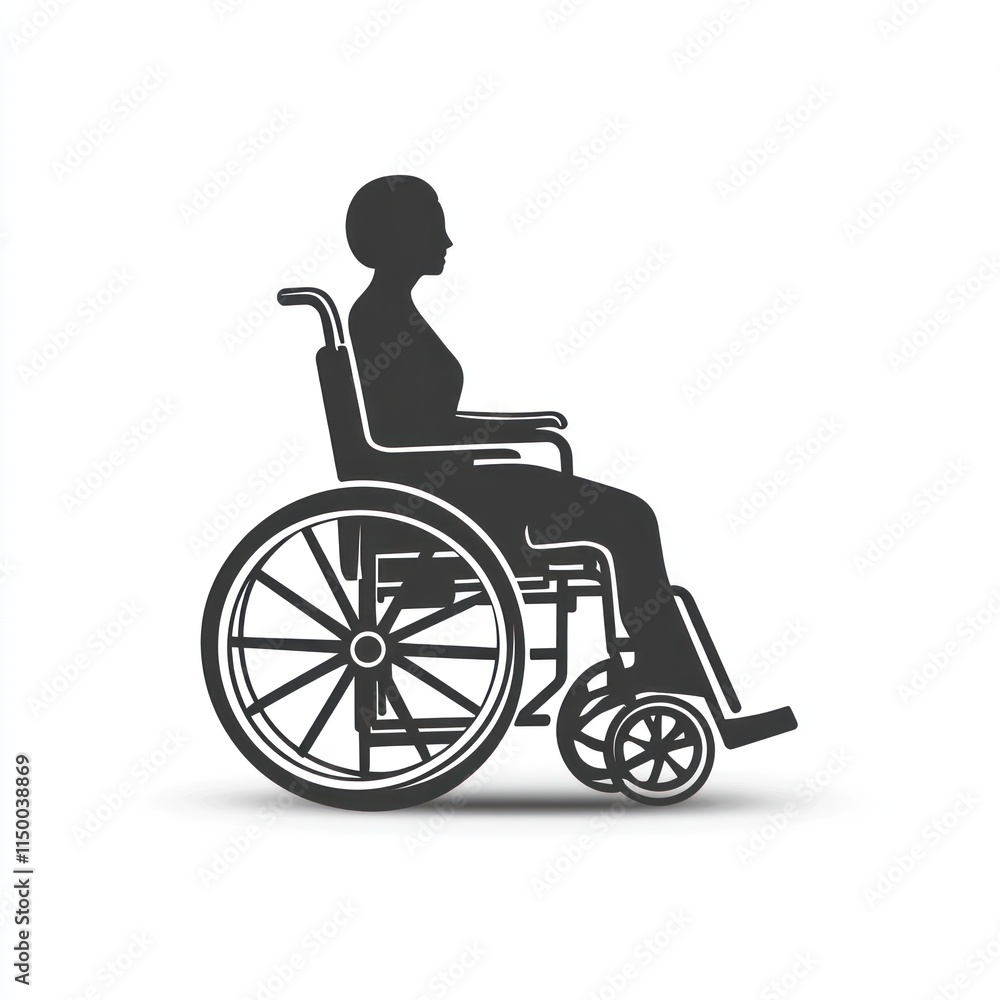Person Sitting In A Wheelchair Side Profile Person Sitting In A Wheelchair Side Profile