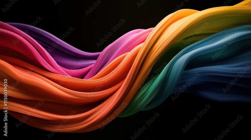 Obraz premium Vibrant Abstract Digital Artwork with Swirling Colorful Patterns