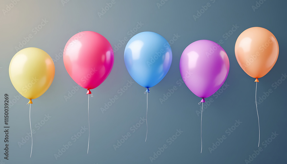 Colorful Air Balloons Set Isolated on Transparent Background for Festive Decor Colorful Air Balloons Set Isolated on Transparent Background for Festive Decor