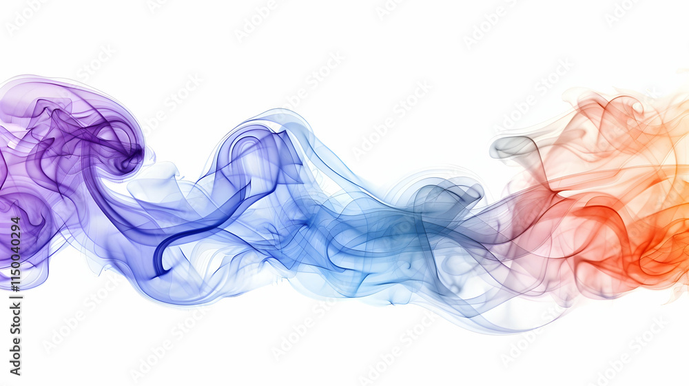 Abstract Colorful Smoke Design on White Background Abstract Colorful Smoke Design on White Background