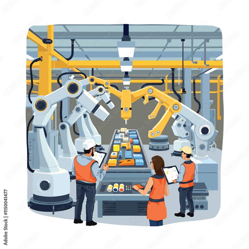 Fototapeta premium Industry and Technology Concept Vector Illustration