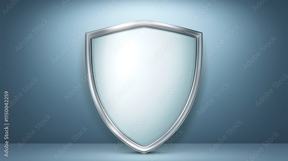 Silver Shield Protection Symbol Security Badge Blank Template Silver Shield Protection Symbol Security Badge Blank Template