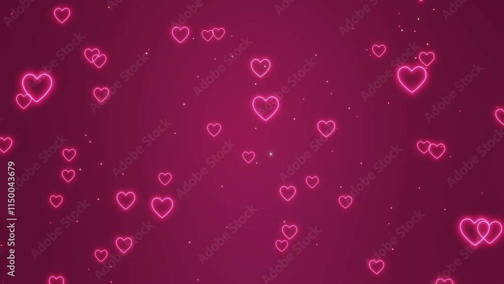 Abstract pink hearts love concept 8k illustration Abstract pink hearts love concept 8k illustration