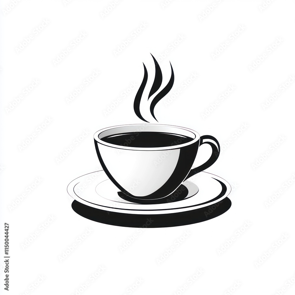 A steaming cup of coffee sits on a saucer A steaming cup of coffee sits on a saucer