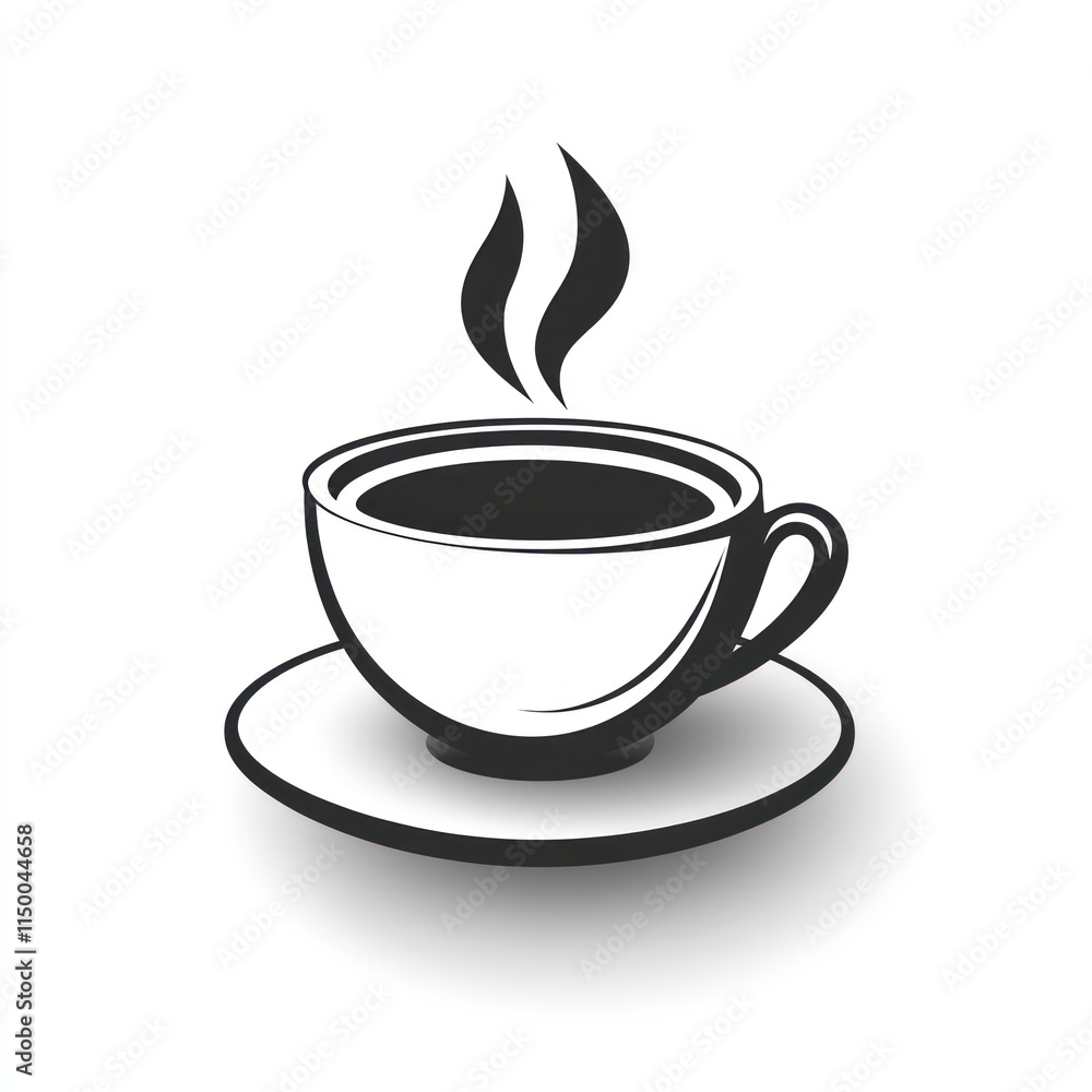 Obraz premium A steaming cup of coffee sits on a saucer