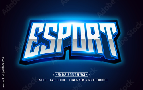 Esport Editable Text Effect with Blue Glow
